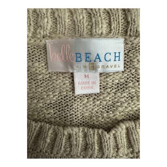 Belle Beach By Kim Gravel Crewneck Beach Sweater Sand Dune Medium NWOT - Picture 11 of 13